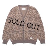 WACKO MARIA/LEOPARD JACQUARD KNIT CARDIGAN（BROWN）［レオパードコットンニットカーディガン-25春夏］