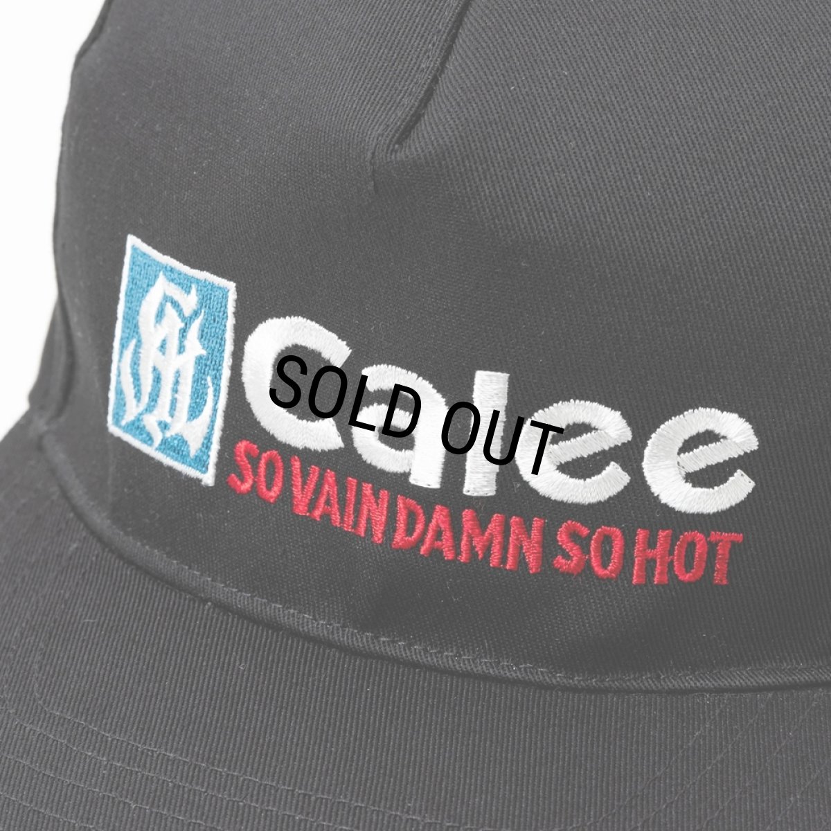 画像4: 【30％OFF】CALEE/CAL NT LOGO TWILL CAP＜NATURALLY PAINT DESIGN＞（BLACK）［ツイルキャップ-25春夏］ (4)