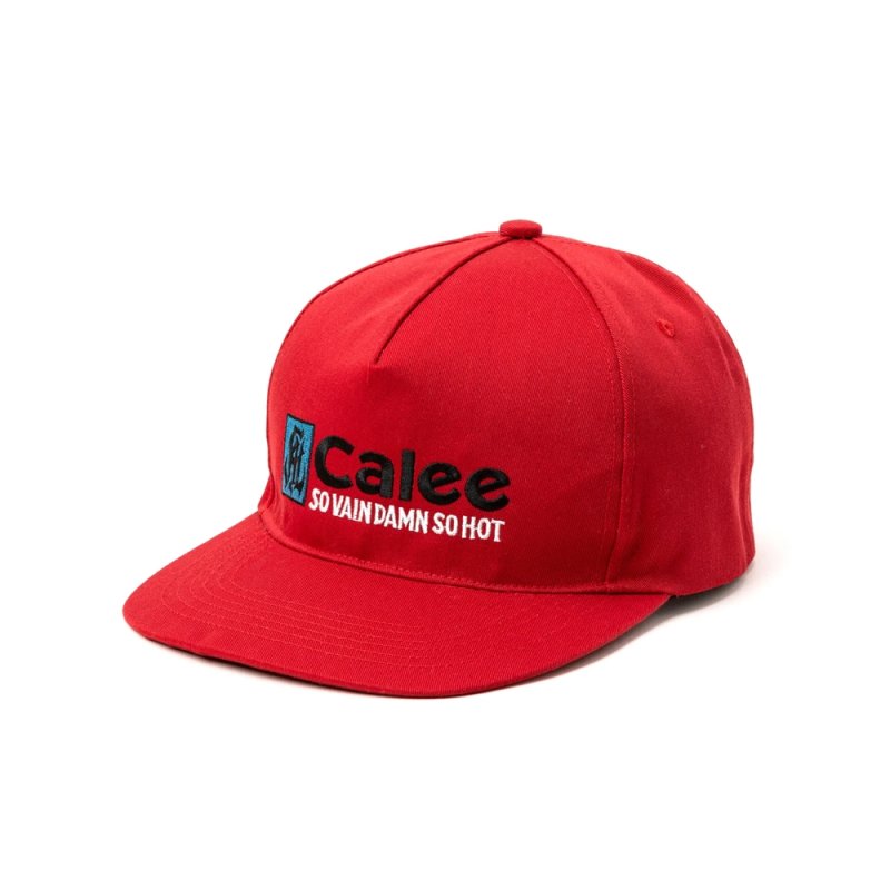 画像1: CALEE/CAL NT LOGO TWILL CAP＜NATURALLY PAINT DESIGN＞（RED）［ツイルキャップ-25春夏］