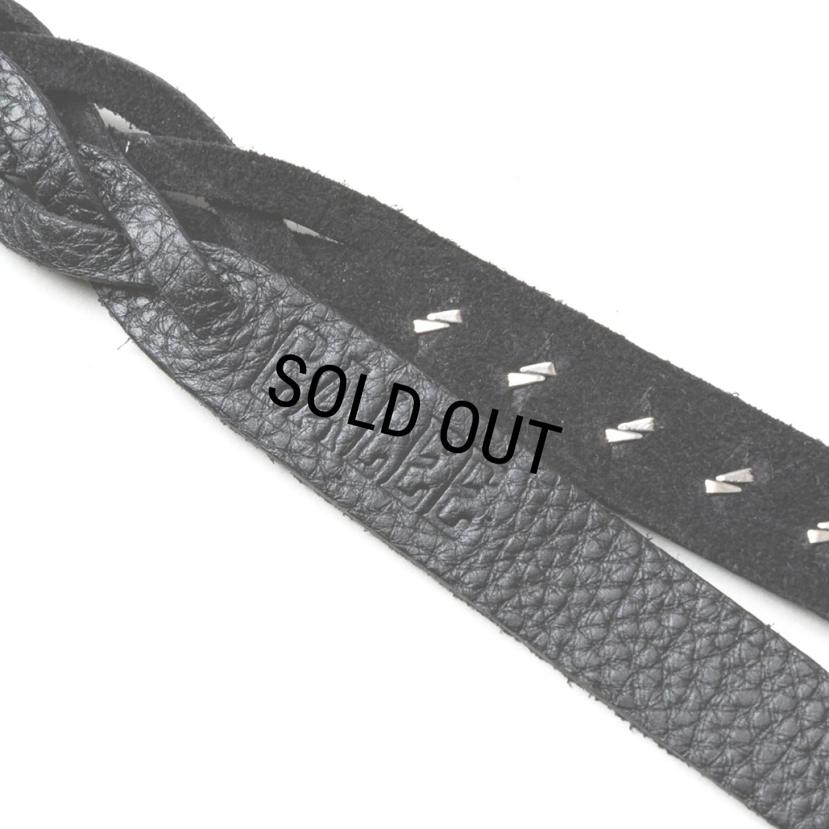 画像3: CALEE/STUDS & KNITTING LEATHER SHORT KEY RING＜TYPE A＞（BLACK/SILVER）［レザーショートキーリング-25春夏］ (3)