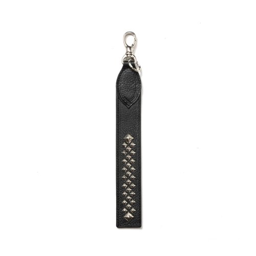 他の写真1: CALEE/STUDS LEATHER FLAT LONG KEY RING（BLACK）［ロングキーリング-24秋冬］
