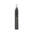画像1: CALEE/STUDS LEATHER FLAT LONG KEY RING（BLACK）［ロングキーリング-24秋冬］ (1)