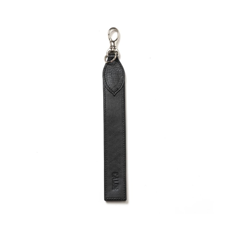 画像2: CALEE/STUDS LEATHER FLAT LONG KEY RING（BLACK）［ロングキーリング-24秋冬］