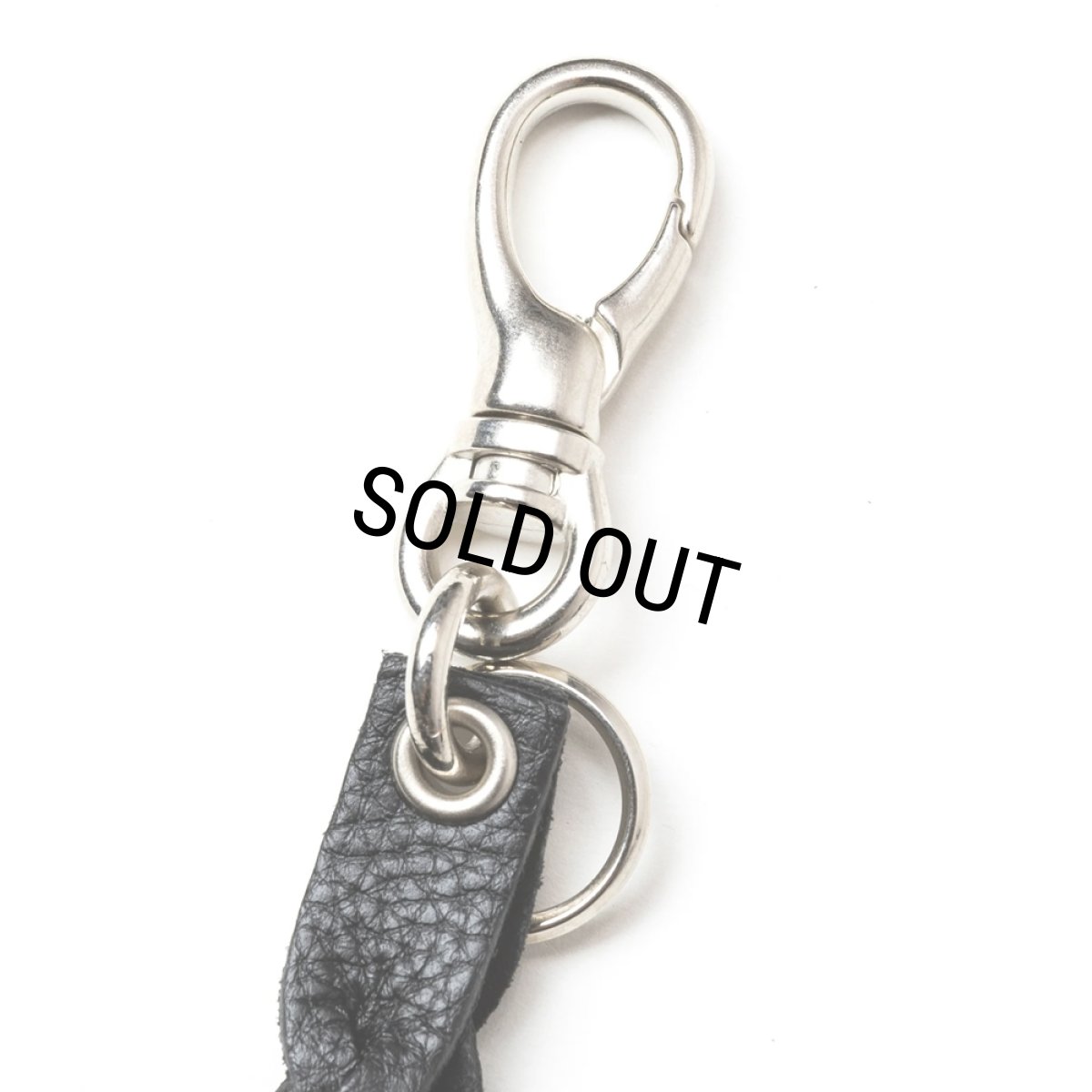画像2: CALEE/STUDS & KNITTING LEATHER SHORT KEY RING＜TYPE A＞（BLACK/SILVER）［レザーショートキーリング-25春夏］ (2)