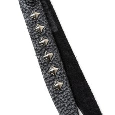 画像4: CALEE/STUDS & KNITTING LEATHER SHORT KEY RING＜TYPE A＞（BLACK/SILVER）［レザーショートキーリング-25春夏］ (4)