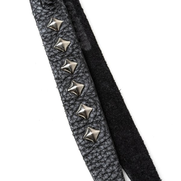 画像4: CALEE/STUDS & KNITTING LEATHER SHORT KEY RING＜TYPE A＞（BLACK/SILVER）［レザーショートキーリング-25春夏］