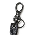 画像2: CALEE/STUDS & KNITTING LEATHER LONG KEY RING＜TYPE A＞（BLACK/BLACK）［レザーロングキーリング-25春夏］ (2)