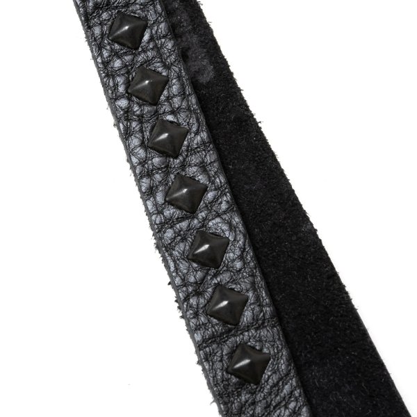 画像4: CALEE/STUDS & KNITTING LEATHER LONG KEY RING＜TYPE A＞（BLACK/BLACK）［レザーロングキーリング-25春夏］