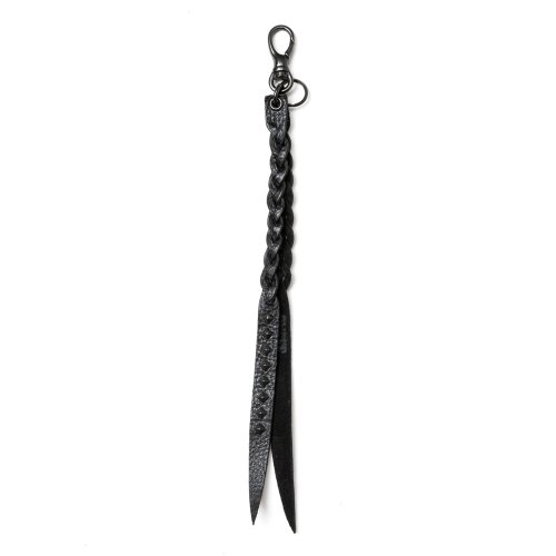 他の写真1: CALEE/STUDS & KNITTING LEATHER LONG KEY RING＜TYPE A＞（BLACK/BLACK）［レザーロングキーリング-25春夏］