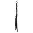 画像1: CALEE/STUDS & KNITTING LEATHER LONG KEY RING＜TYPE A＞（BLACK/BLACK）［レザーロングキーリング-25春夏］ (1)