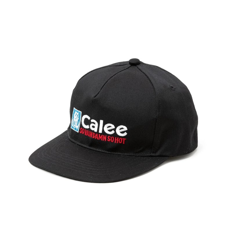 画像1: 【30％OFF】CALEE/CAL NT LOGO TWILL CAP＜NATURALLY PAINT DESIGN＞（BLACK）［ツイルキャップ-25春夏］