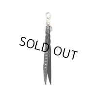 CALEE/STUDS & KNITTING LEATHER SHORT KEY RING＜TYPE A＞（BLACK/SILVER）［レザーショートキーリング-25春夏］