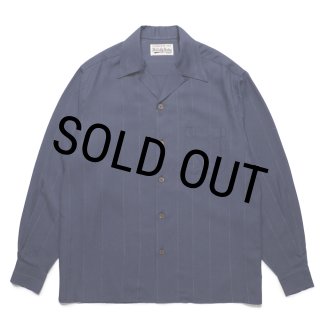 WACKO MARIA/KASURI STRIPED OPEN COLLAR SHIRT（NAVY）［カスリ