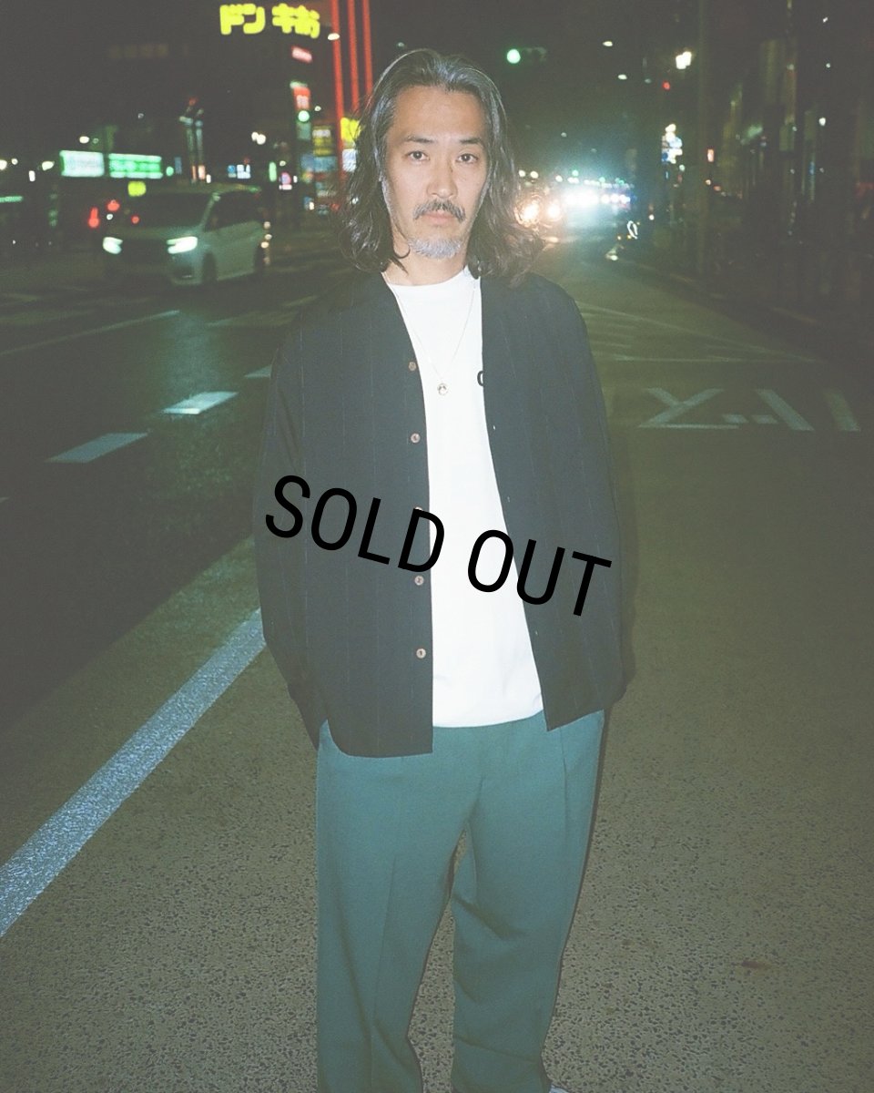 画像2: WACKO MARIA/KASURI STRIPED OPEN COLLAR SHIRT（GREEN）［カスリストライプオープンカラーシャツ-25春夏］ (2)