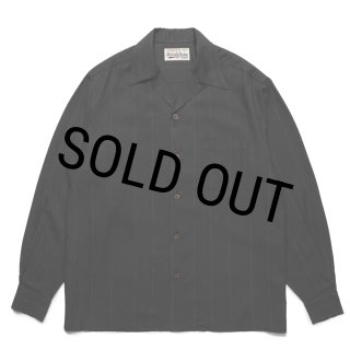 WACKO MARIA/KASURI STRIPED OPEN COLLAR SHIRT（BLACK