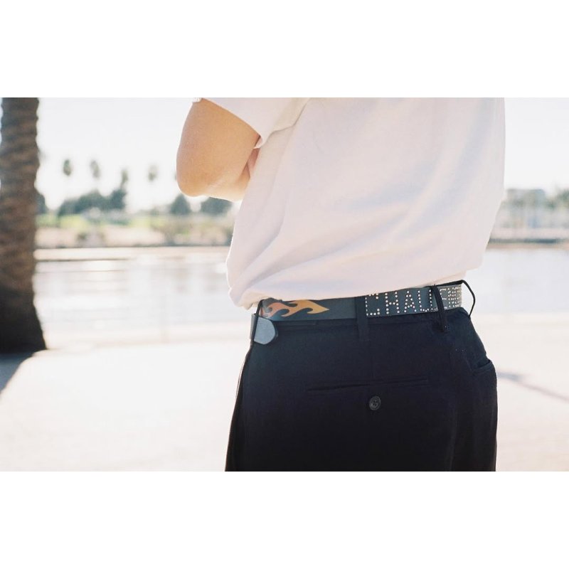 画像3: CHALLENGER/FIRE LEATHER BELT（BLACK）［ファイヤーレザーベルト-25春夏］