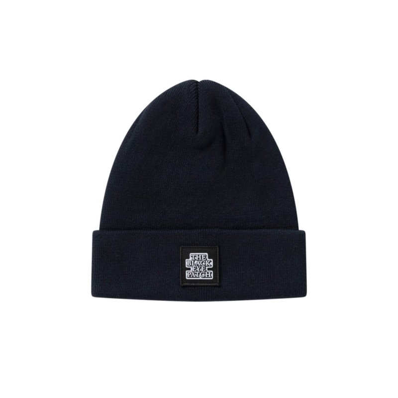 画像1: BlackEyePatch/OG LABEL PATCHED BEANIE（NAVY）
