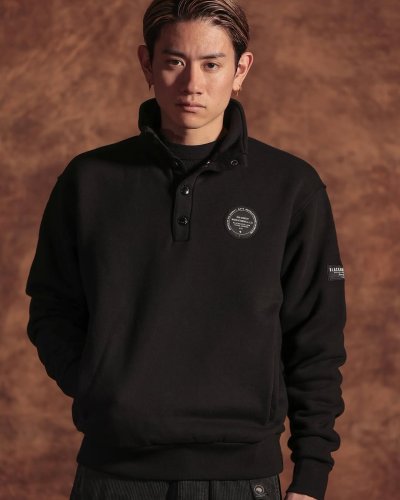 画像3: 【30%OFF】RATS/STAND COLLAR SWEAT（BLACK）［スタンドカラースウェット-24秋冬］