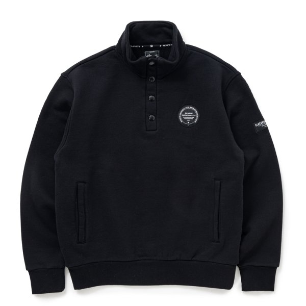 画像1: RATS/STAND COLLAR SWEAT（BLACK）［スタンドカラースウェット-24秋冬］