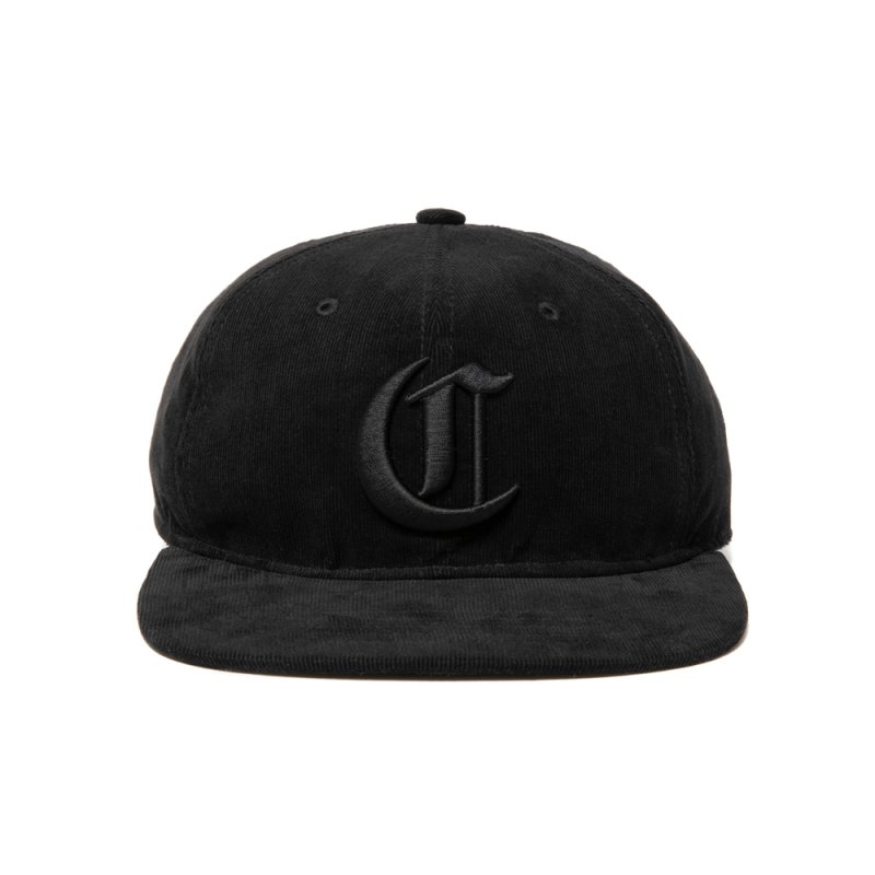 画像1: COOTIE PRODUCTIONS/Corduroy 6 Panel Cap（Black/Black）［コーデュロイ6パネルキャップ-25春夏］