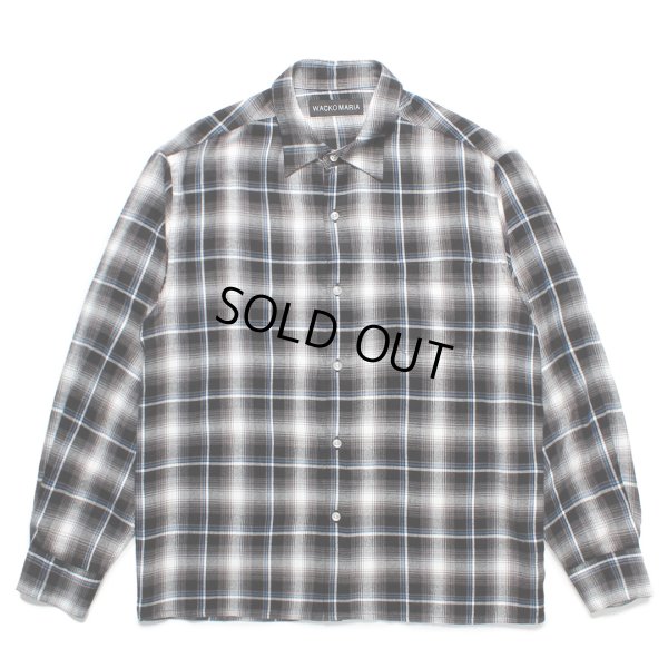 画像1: WACKO MARIA/CHECK REGULAR COLLAR SHIRT（GRAY）［チェックレギュラーカラーシャツ-25春夏］