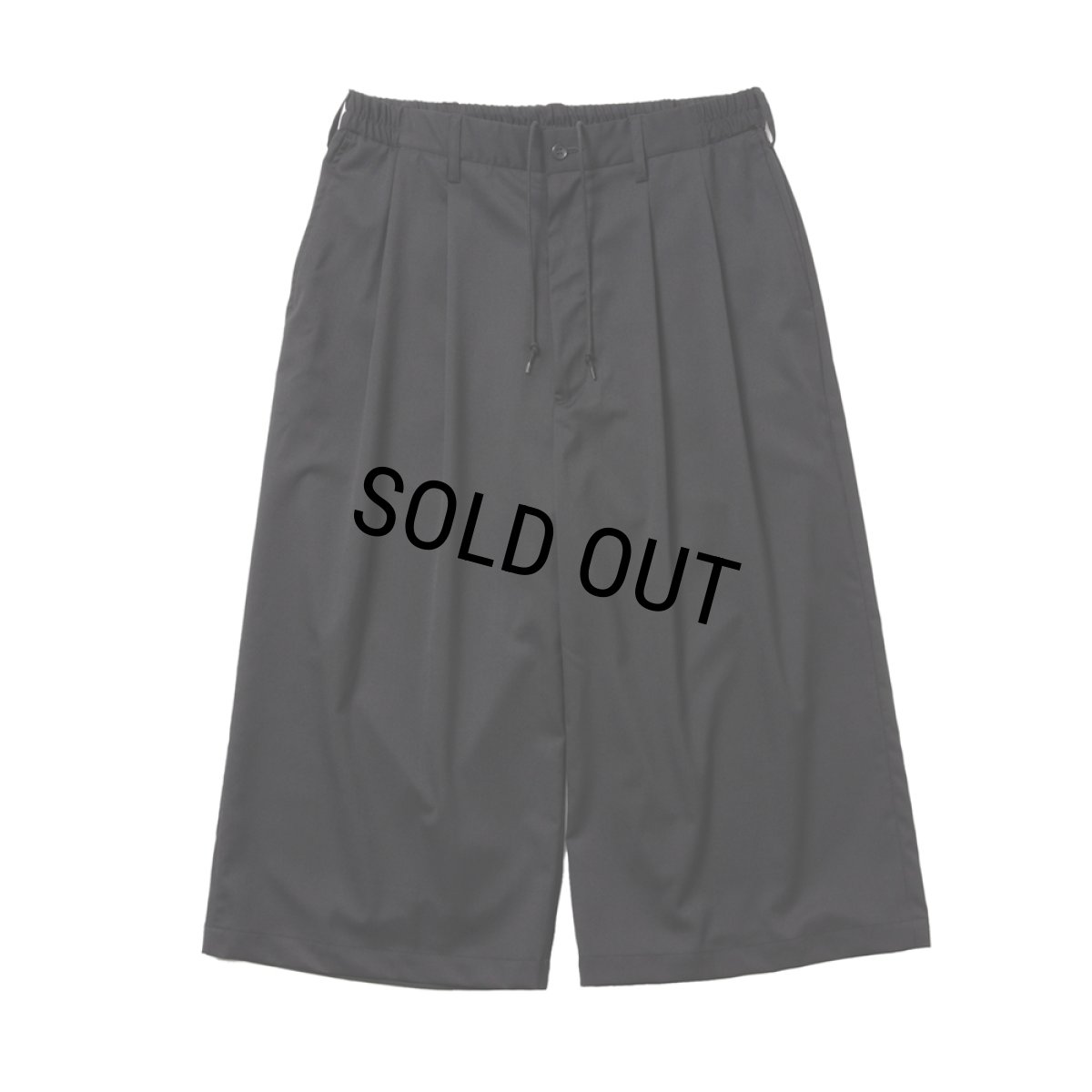 画像1: COOTIE PRODUCTIONS/Comfort Merino Saxony Shin Cut Wide Easy Trousers（Black）［シンカットワイドイージートラウザース-25春夏］ (1)