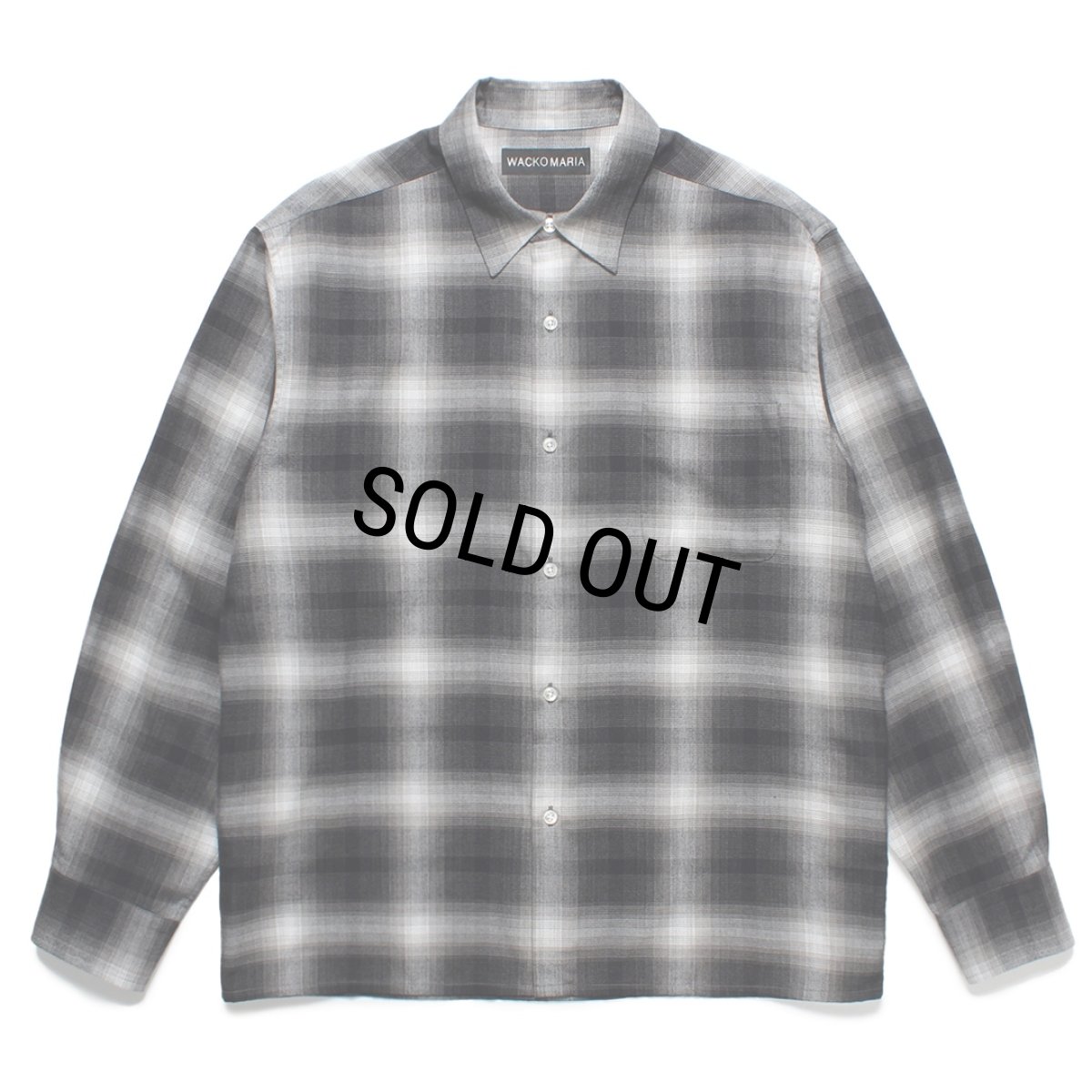 画像1: WACKO MARIA/CHECK REGULAR COLLAR SHIRT（GRAY）［チェックレギュラーカラーシャツ-25春夏］ (1)