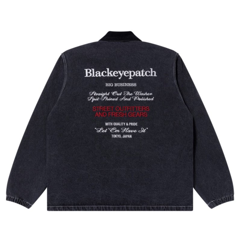 画像2: BlackEyePatch/BIG BUSINESS FLAGSHIPS DENIM COACH JACKET(BLACK)