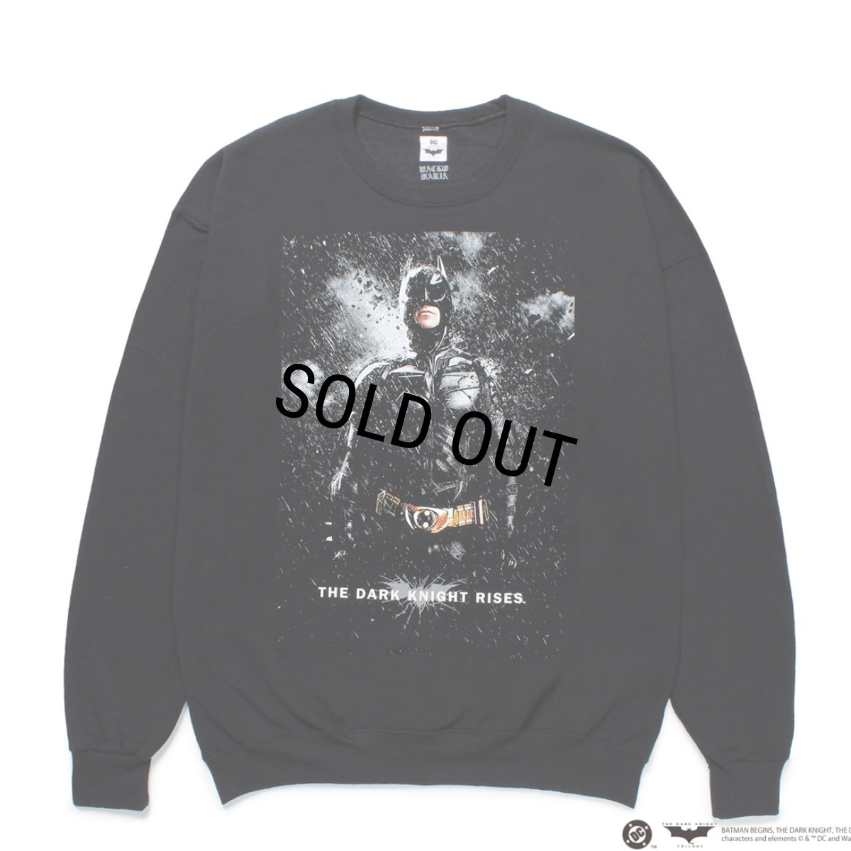 画像1: WACKO MARIA/THE DARK KNIGHT TRILOGY / SWEAT SHIRT（BLACK）［クルーネックスウェット-25春夏］ (1)