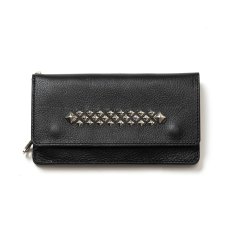 画像1: CALEE/STUDS LEATHER LONG WALLET（BLACK）［レザーロングウォレット-25春夏］ (1)