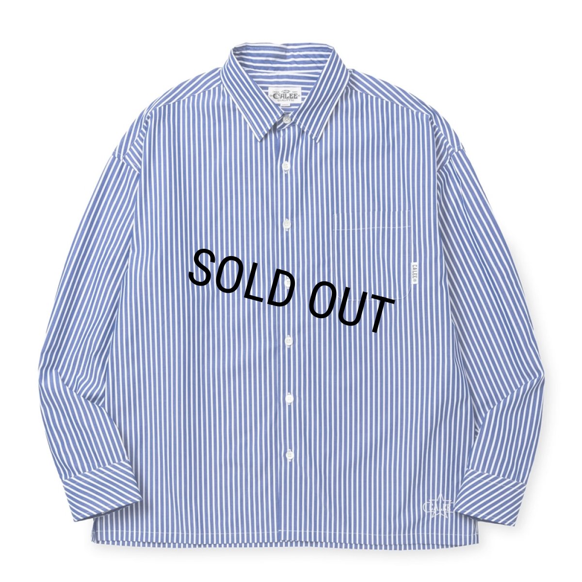 画像1: CALEE/STRIPE BOX L/S SH（STRIPE/B）［ストライプボックスシャツ-25春夏］ (1)