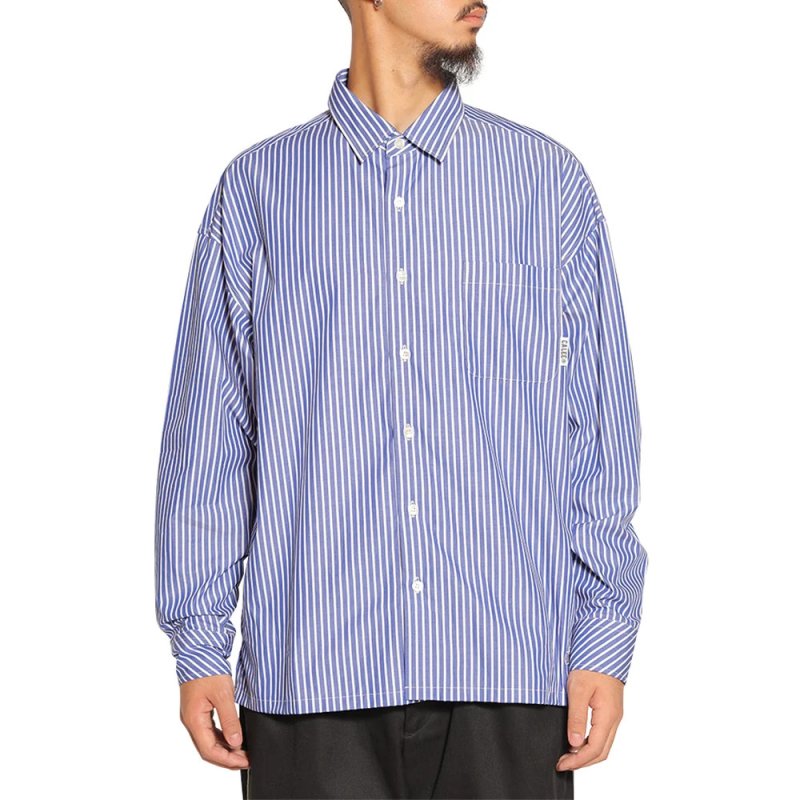 画像3: CALEE/STRIPE BOX L/S SH（STRIPE/B）［ストライプボックスシャツ-25春夏］