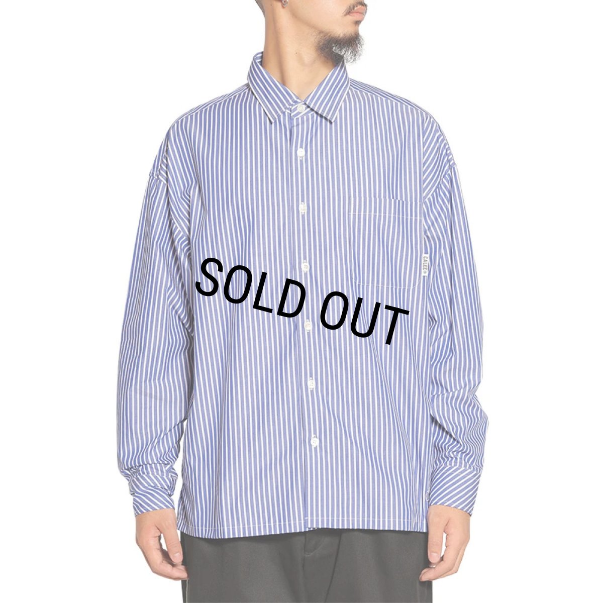 画像8: CALEE/STRIPE BOX L/S SH（STRIPE/B）［ストライプボックスシャツ-25春夏］ (8)