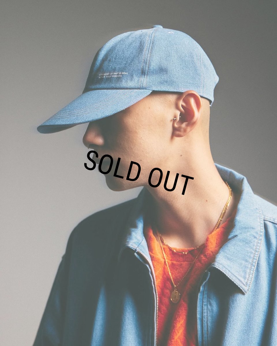 画像2: 【30％OFF】TIGHTBOOTH/LABEL LOGO DENIM 6 PANEL（Light Blue）［デニム6パネルキャップ-25春夏］ (2)