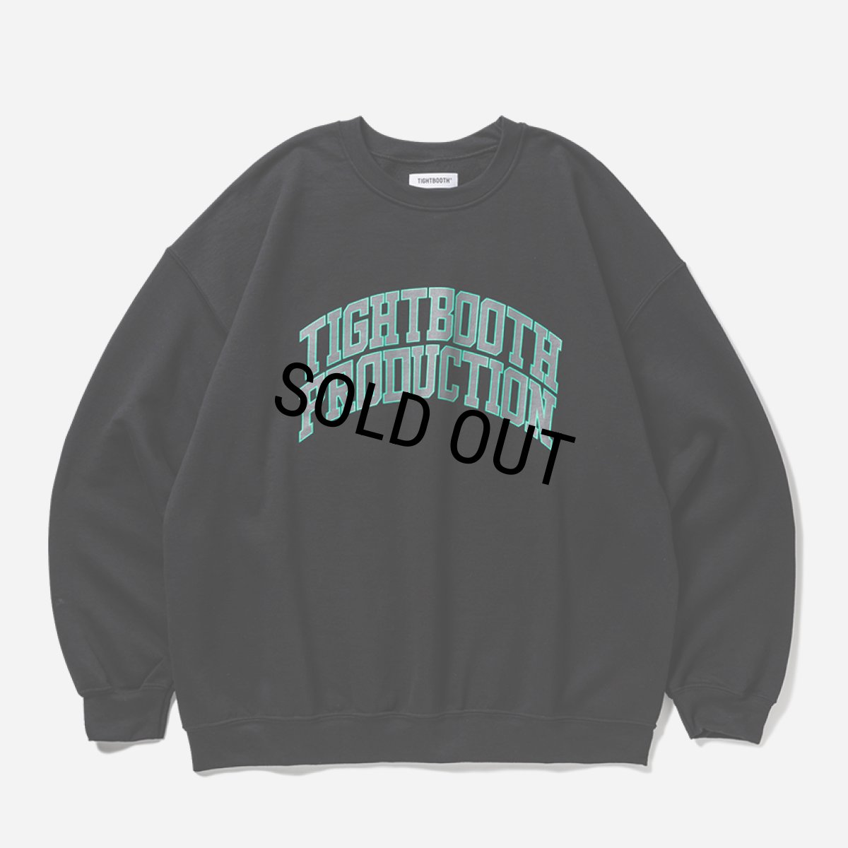 画像1: TIGHTBOOTH/COLLEGE CREW SWEAT SHIRT（Black）［クルーネックスウェット-25春夏］ (1)
