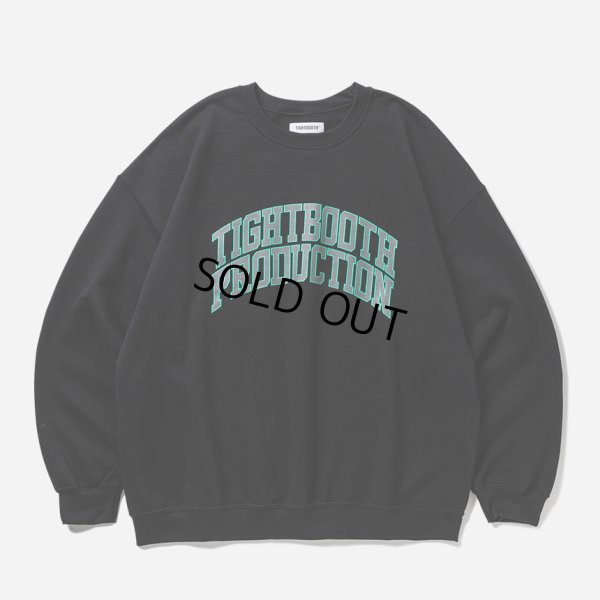 画像1: TIGHTBOOTH/COLLEGE CREW SWEAT SHIRT（Black）［クルーネックスウェット-25春夏］