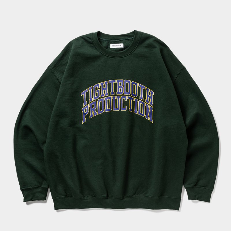 画像1: 【30％OFF】TIGHTBOOTH/COLLEGE CREW SWEAT SHIRT（Forest）［クルーネックスウェット-25春夏］
