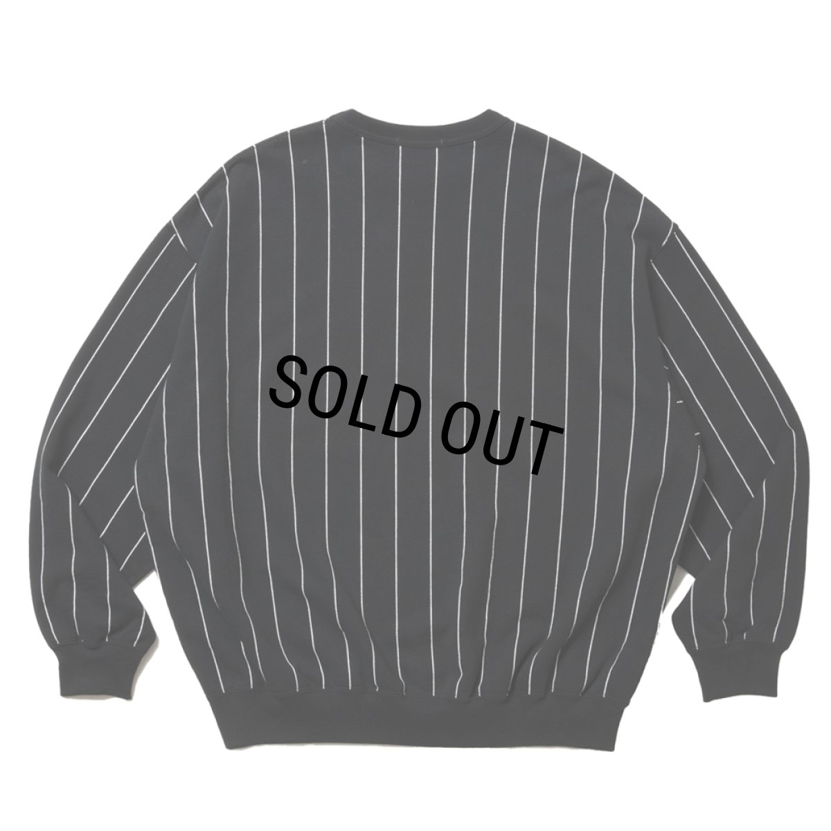 画像2: COOTIE PRODUCTIONS/Allover Print Open End Yarn Sweat Crew（Black）［ストライプスウェットクルー-25春夏］ (2)