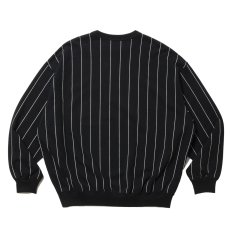 画像2: COOTIE PRODUCTIONS/Allover Print Open End Yarn Sweat Crew（Black）［ストライプスウェットクルー-25春夏］ (2)
