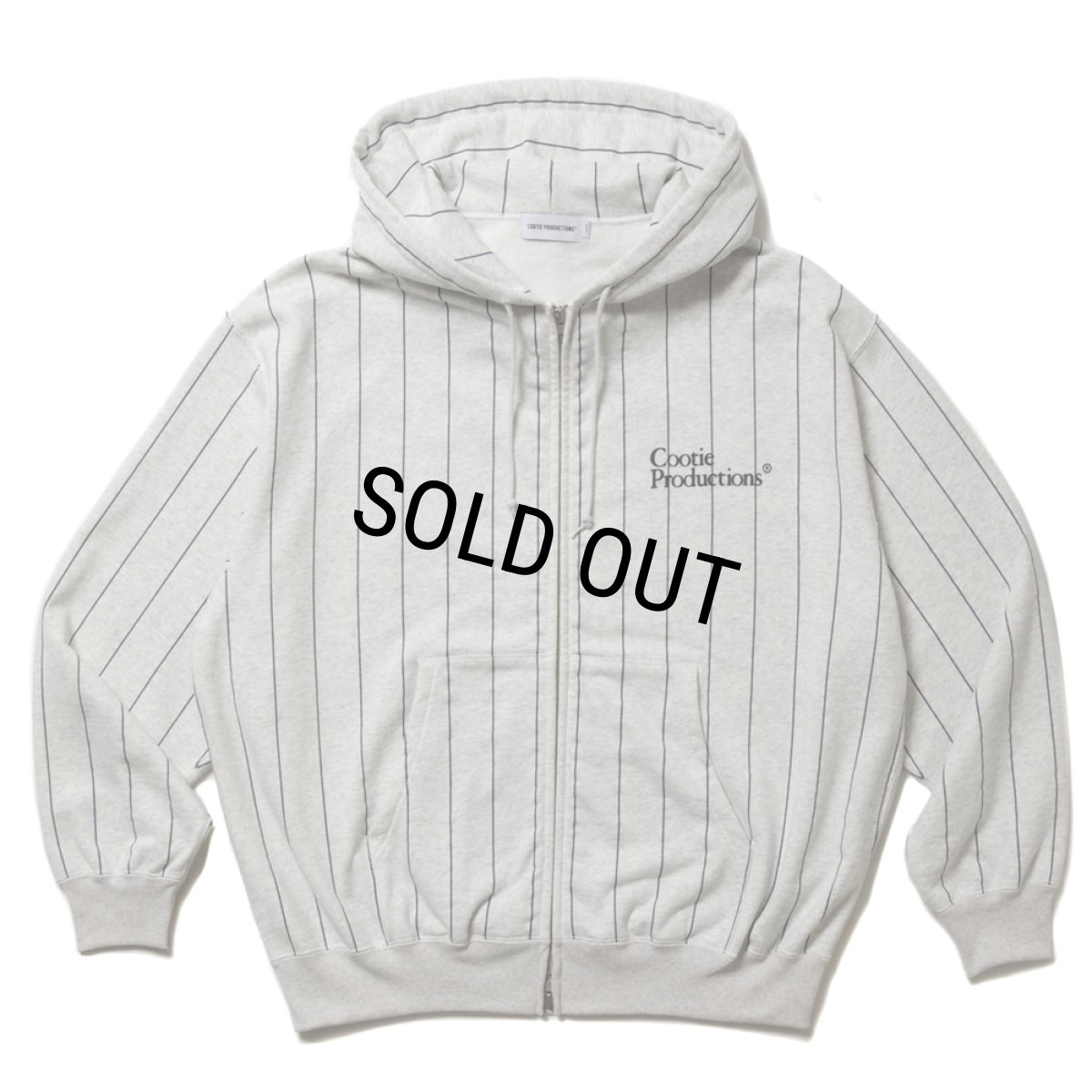 画像1: COOTIE PRODUCTIONS/Allover Print Open End Yarn Sweat Zip Hoodie（Oatmeal）［ストライプスウェットジップフーディー-25春夏］ (1)
