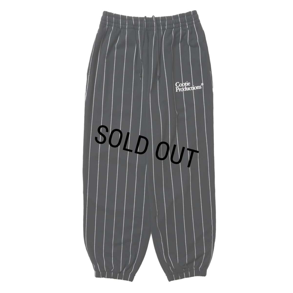 画像1: COOTIE PRODUCTIONS/Allover Print Open End Yarn Sweat Easy Pants（Black）［ストライプスウェットイージーパンツ-25春夏］ (1)