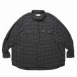 COOTIE PRODUCTIONS/Amundsen Check Oversized L/S Shirts（Black