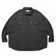 画像1: COOTIE PRODUCTIONS/Amundsen Check Oversized L/S Shirts（Black）［チェックオーバーサイズシャツ-25春夏］ (1)