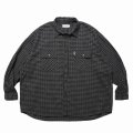 COOTIE PRODUCTIONS/Amundsen Check Oversized L/S Shirts（Black）［チェックオーバーサイズシャツ-25春夏］