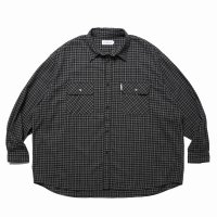 COOTIE PRODUCTIONS/Amundsen Check Oversized L/S Shirts（Black）［チェックオーバーサイズシャツ-25春夏］