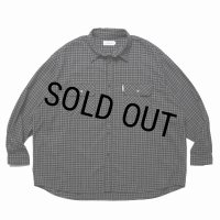 COOTIE PRODUCTIONS/Amundsen Check Oversized L/S Shirts（Black）［チェックオーバーサイズシャツ-25春夏］