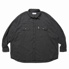 画像1: COOTIE PRODUCTIONS/Amundsen Check Oversized L/S Shirts（Black）［チェックオーバーサイズシャツ-25春夏］ (1)