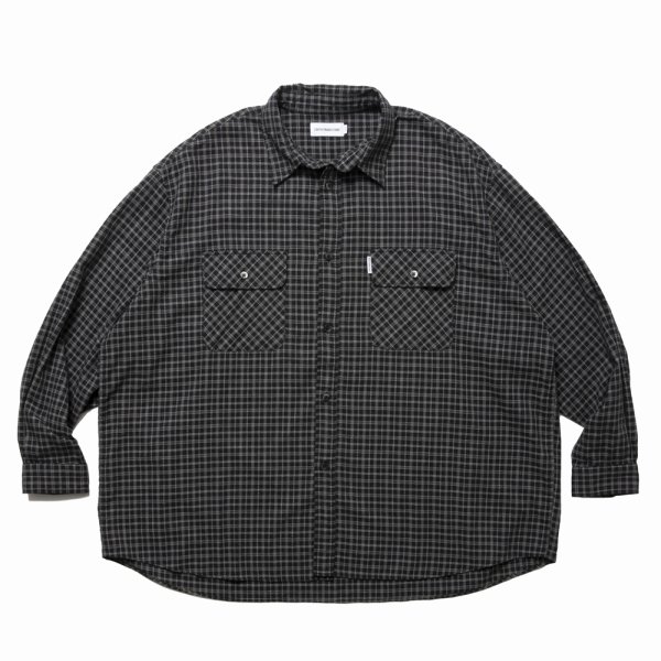 画像1: COOTIE PRODUCTIONS/Amundsen Check Oversized L/S Shirts（Black）［チェックオーバーサイズシャツ-25春夏］