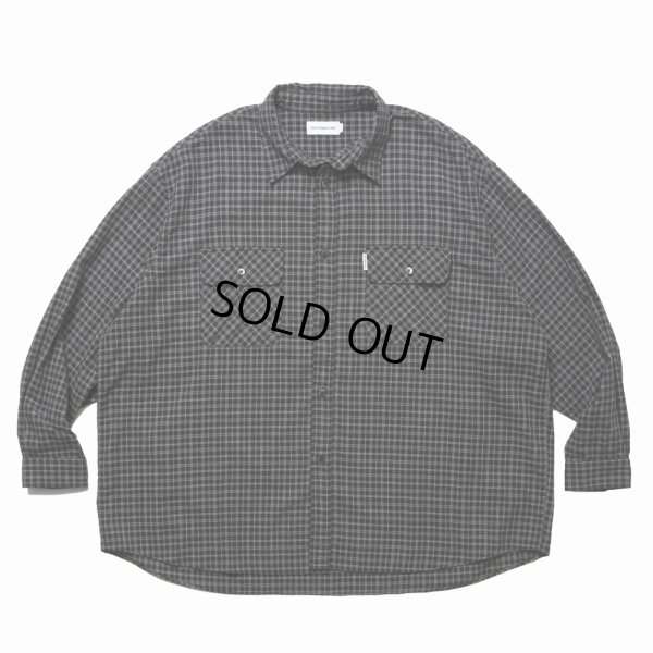 画像1: COOTIE PRODUCTIONS/Amundsen Check Oversized L/S Shirts（Black）［チェックオーバーサイズシャツ-25春夏］