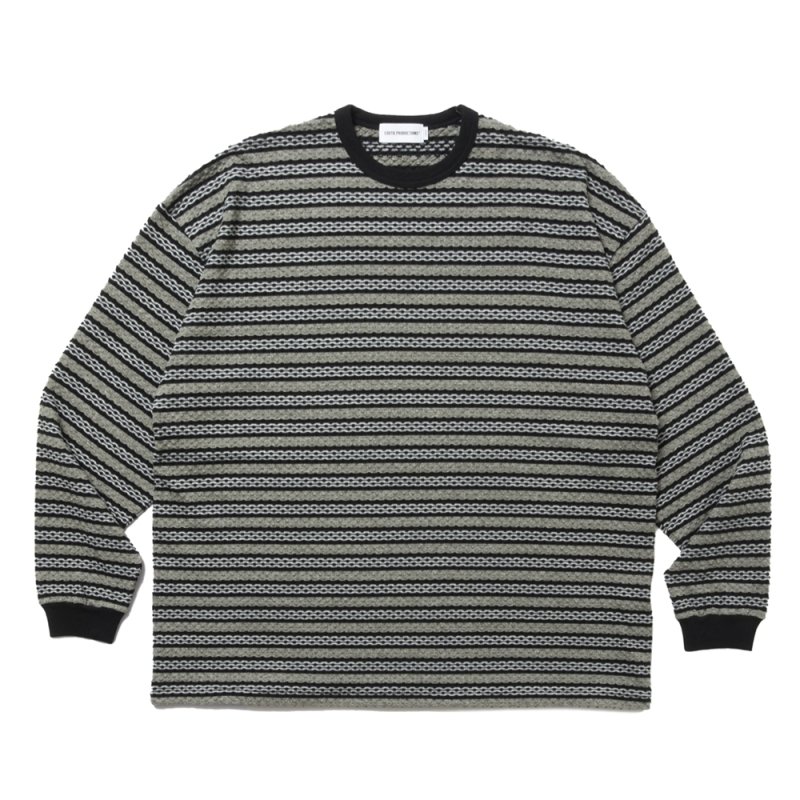 画像1: COOTIE PRODUCTIONS/Jacquard Border L/S Tee（Black）［ジャガードボーダー長袖T-25春夏］